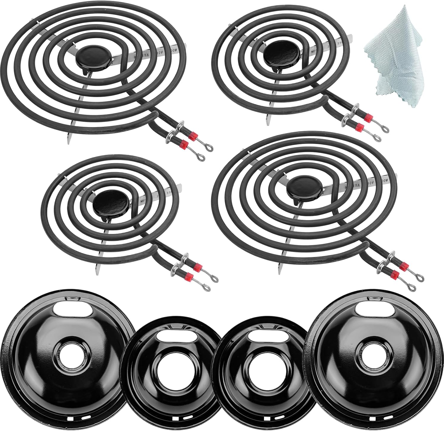 W10290350 W10290353 Porcelain Drip Pan Set for Electric Stoves