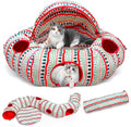 Cat Tunnel Bed for Indoor Cats - Soft Plush Peekaboo Cat Cave Tunnel