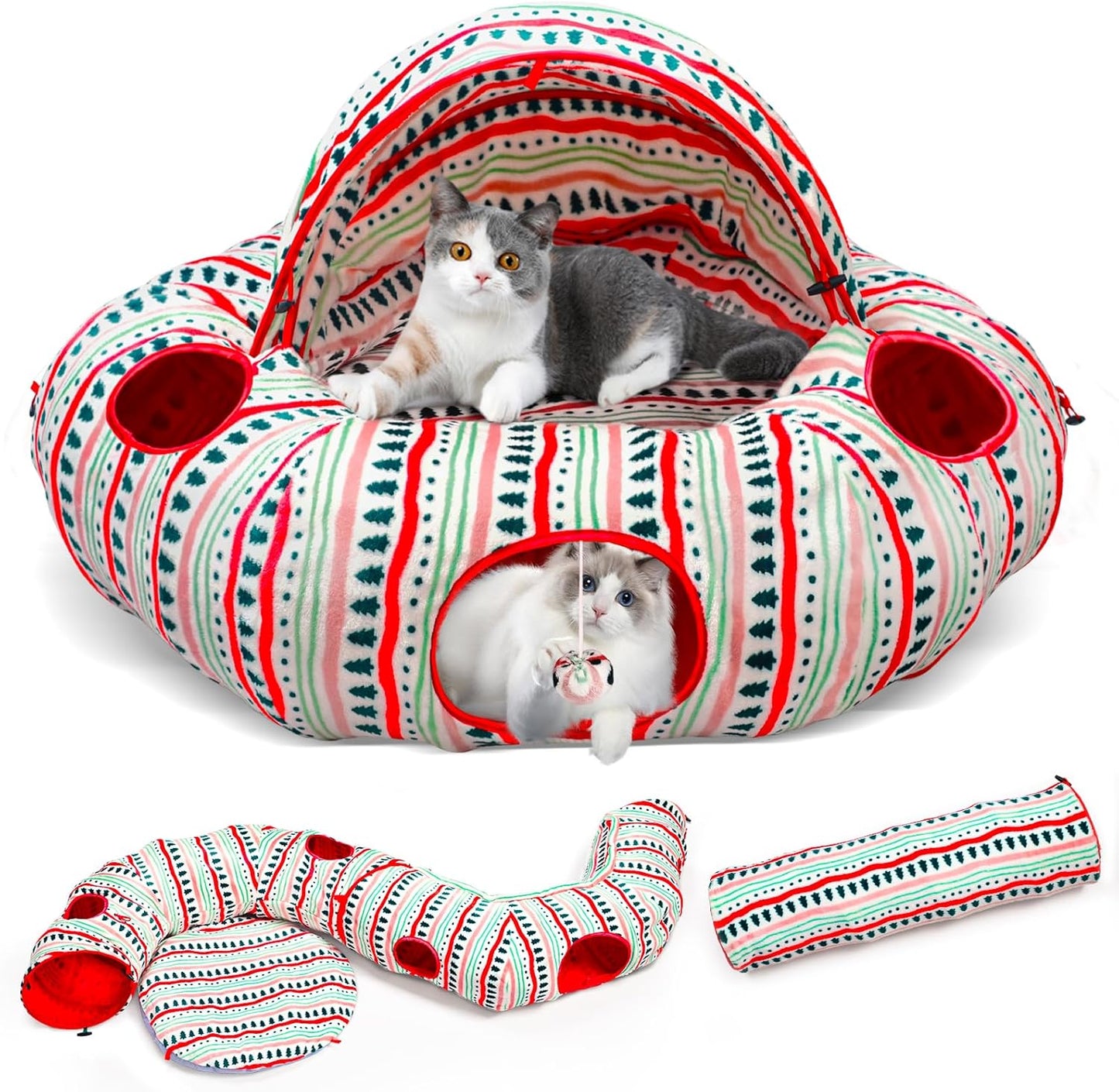Cat Tunnel Bed for Indoor Cats - Multifunctional Playground Toy