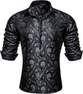 Mens Western Silk Paisley Button Down Dress Shirt - Vintage Style 2400