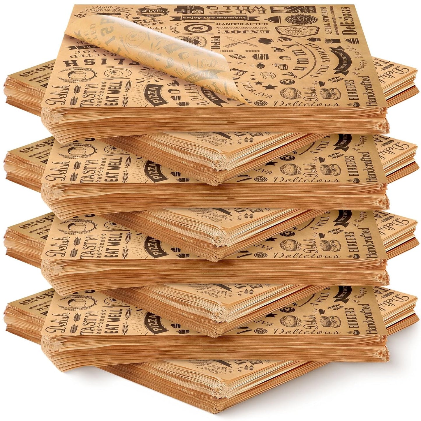 600 Pcs 12 x 12 Inch Deli Wax Paper Sheets for Food Wrapping