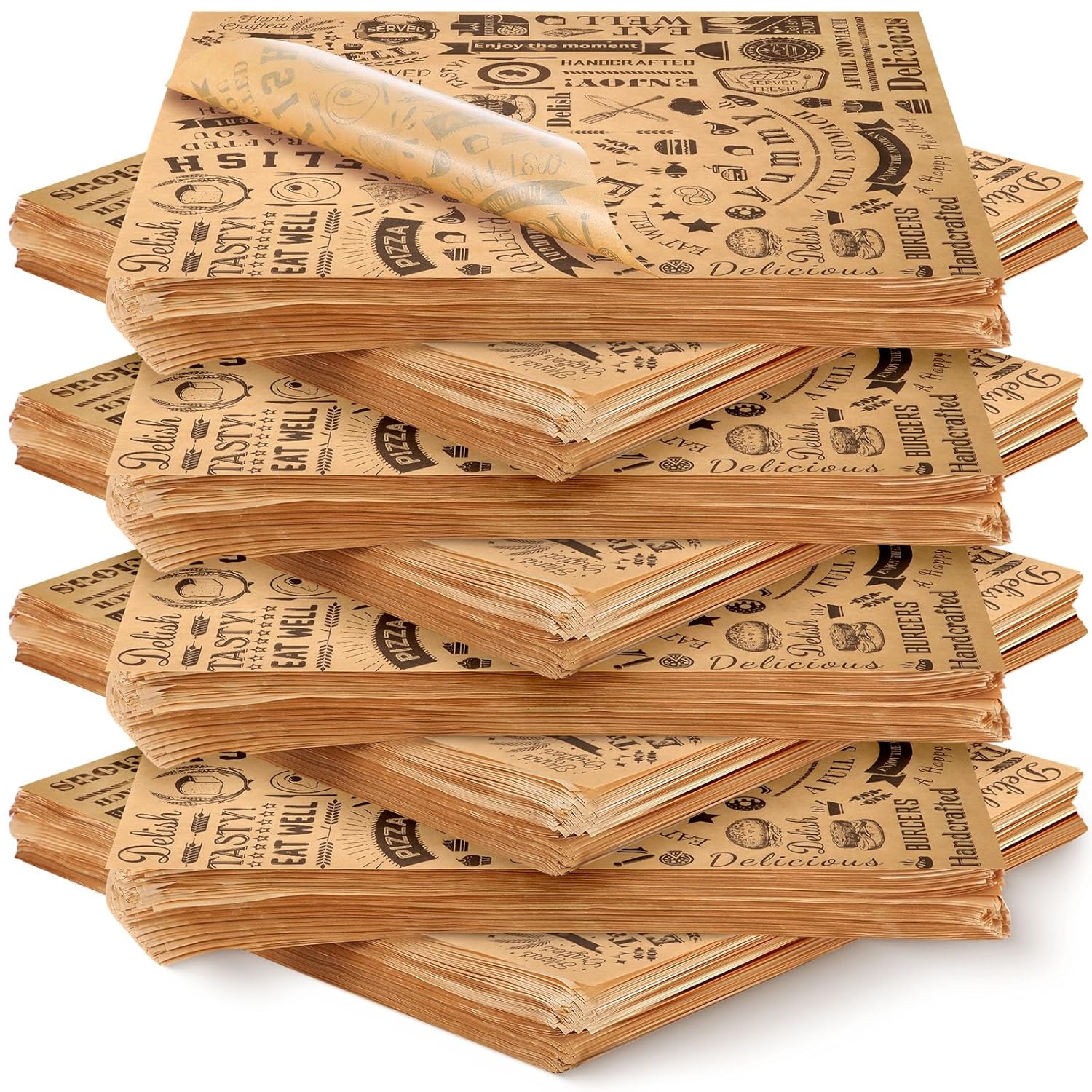 600 Pcs 12 x 12 Inch Deli Wax Paper Sheets for Food Wrapping