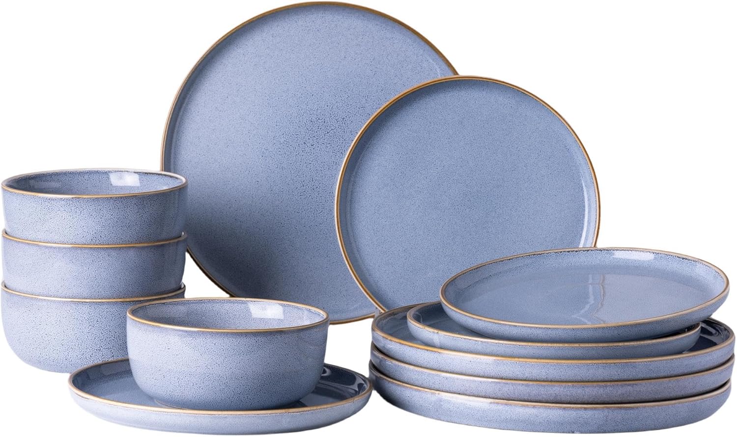 GBHOME Ceramic Dinnerware Set for 4, 12 Pieces Stoneware