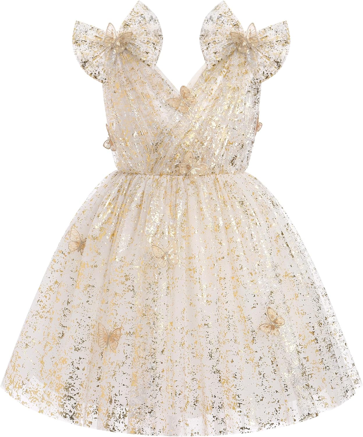 Toddler Girls Butterfly Dress with Sparkle Sequins and Tulle