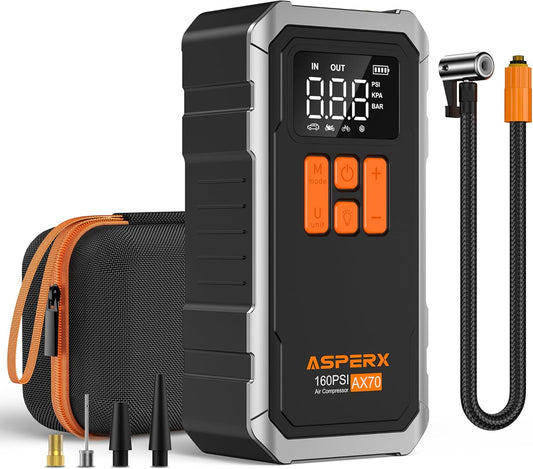 Fast Inflation AsperX Air Compressor: 160PSI Power