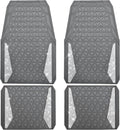 Bling Diamond Car Mats Gray Rubber Full Set - Sparkly 4-Piece Fit