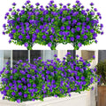 24-Pack Purple Outdoor Artificial Flowers - UV Resistant Faux Boxwood