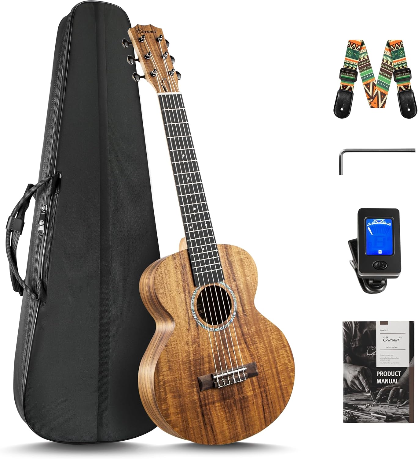 Caramel 30in 6 String Acacia KOA Guitalele for Beginners