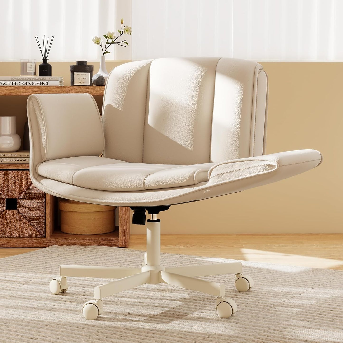Criss Cross Chair with Wheels & Armrests for Ultimate Comfort