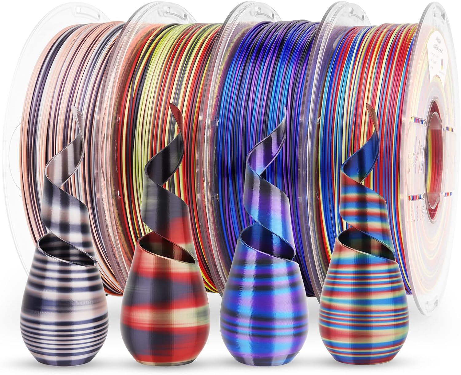 AMOLEN Silk PLA 3D Printer Filament Bundle for Vibrant Prints