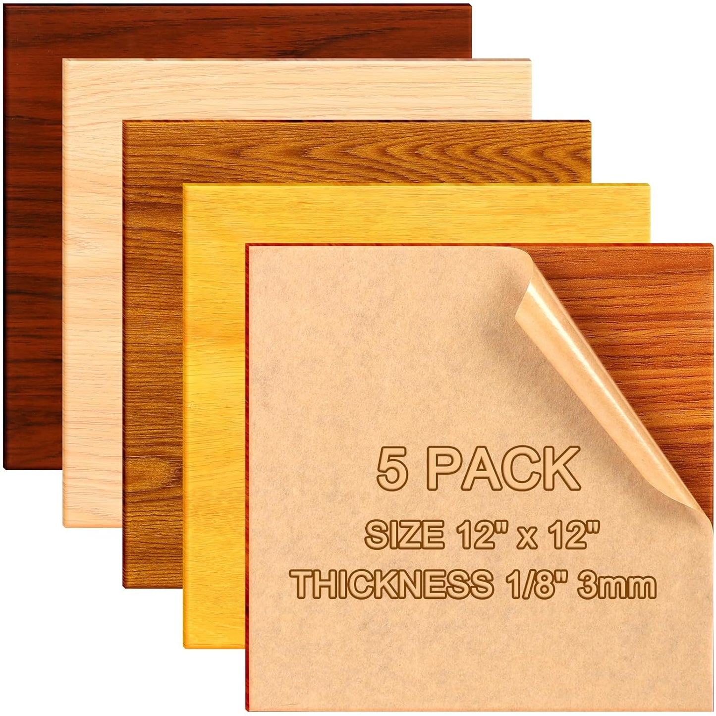 Wood Grain Acrylic Sheets for Laser Cutting and Crafts