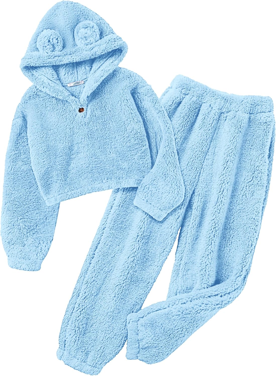 Arshiner Girls 2 Piece Outfits Fuzzy Hoodie Sweatpants Set