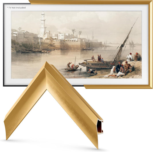 Enhance Samsung The Frame TV with Pale Gold Bezel