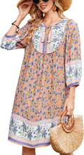Women Boho V Neck Floral Summer Dress - Flowy Beach Style