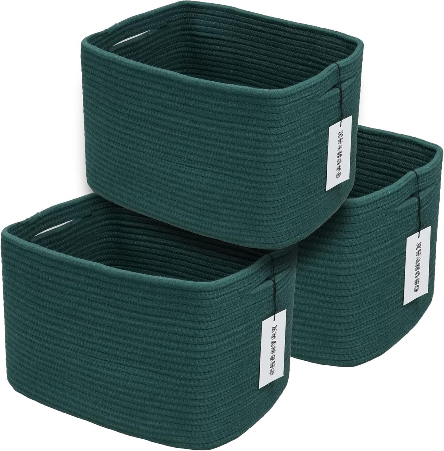 Cotton Rope Storage Basket Bins for Organizing Clothes and Toys