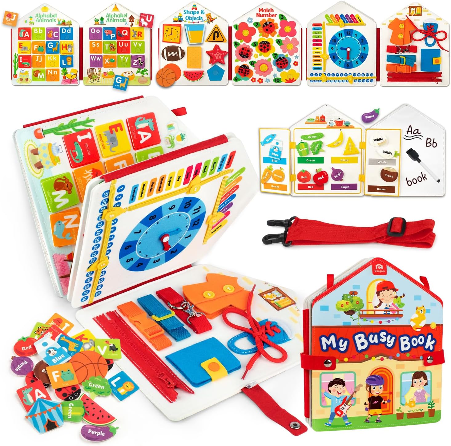 Coogam Montessori Busy Book: Fine Motor Skills Fun