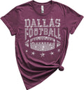 Retro Style Dallas Texas Rhinestone Fan T-Shirts (Style CX36)
