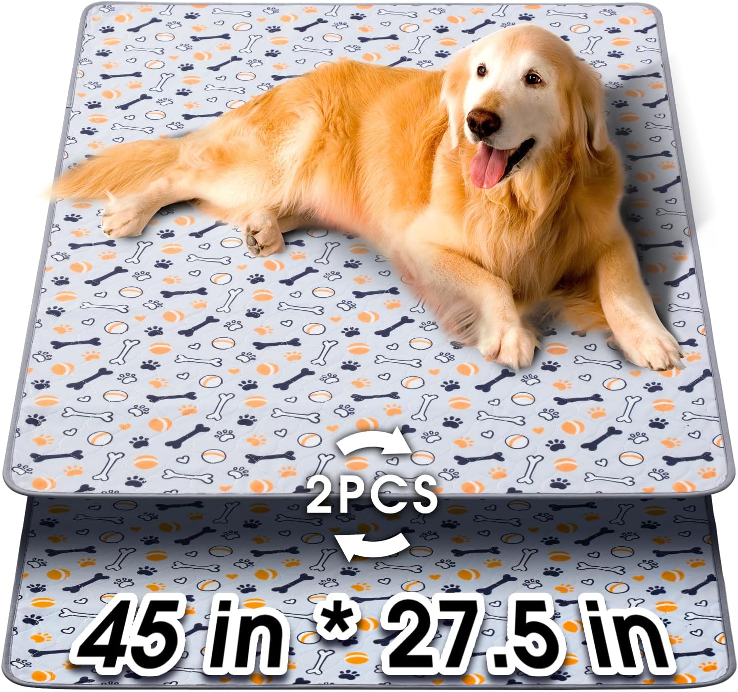 Hompet Washable Pee Pads for Dogs - Thick, Absorbent, Reusable