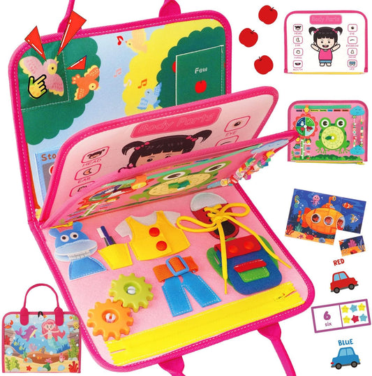Montessori Busy Board Pink - Enhance Fine Motor Skills