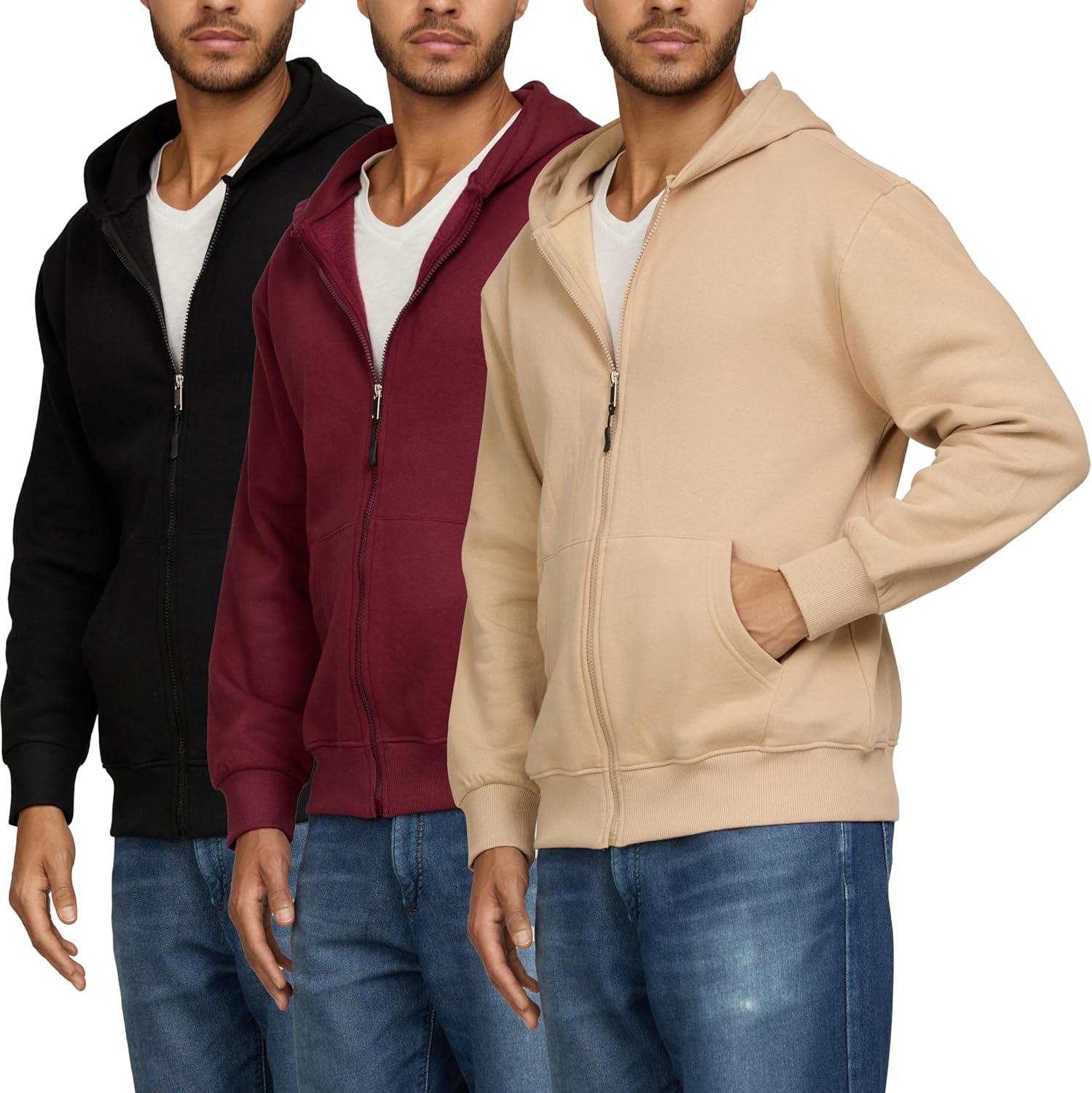 PURE CHAMP Cotton Hoodies for Men Full Zip Up Athletic Wear