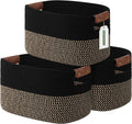 Cotton Rope Basket Storage Baskets with Handle - 15x10x9 in 3 Pack