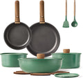 CAROTE 17pcs Pots and Pans Set Detachable Handle - Space-Saving