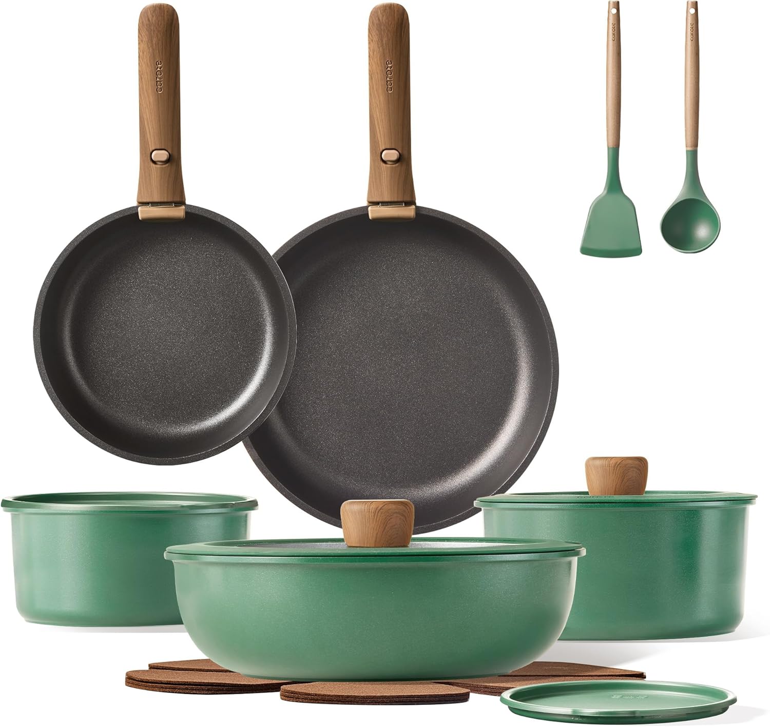 Nonstick Cookware Set with Detachable Handle for Easy Storage