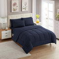 5 Piece Comforter Set Twin Navy - All Season Microfiber