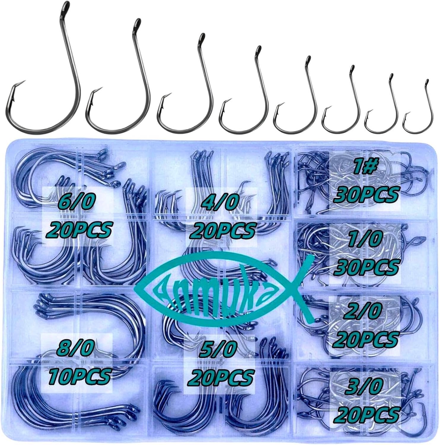 Anmuka 2X Strong Circle Hooks Set | Saltwater & Freshwater Fishing Gear