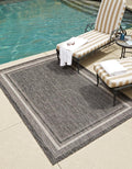 Outdoor Border Area Rug 10 ft x 14 ft - Low Pile, Fade Resistant