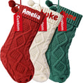 Personalized Christmas Stockings with Name - Custom Knitted 18 in (5