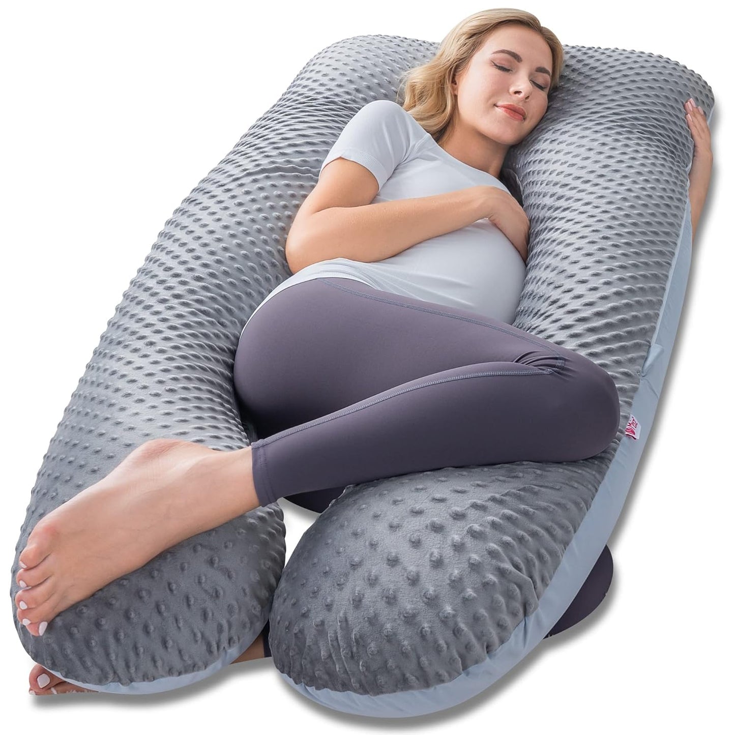 Meiz Pregnancy Pillows for Sleeping with Cooling Jersey Cover