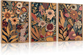 Boho Floral Wall Art Set of 3 - 12x16 in Botanical Prints