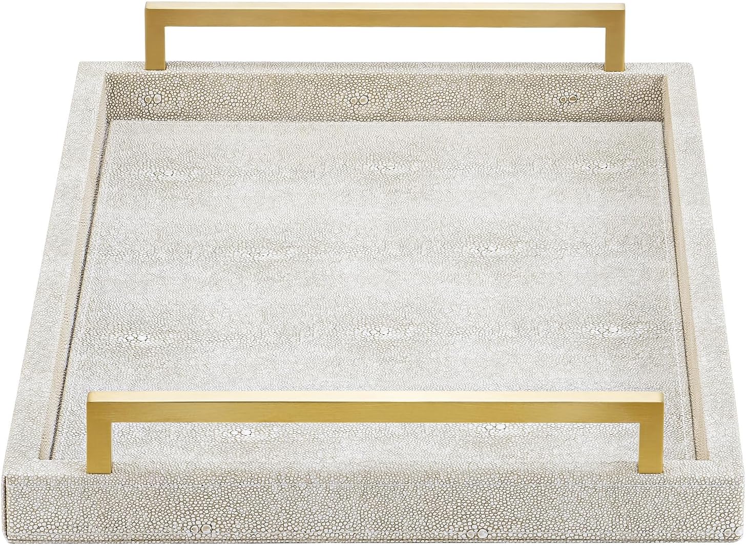 Ivory Shagreen Decorative Tray for Stylish Serving Needs
