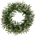 24 inch Artificial Olive Leaf Wreath - Lifelike All-Year Greenery