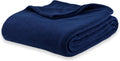 Microfleece King Size Bed Blanket Navy - Lightweight All-Season Cozy