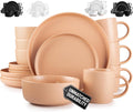 Terra Stoneware Dinnerware Set for 4 - Durable Terracotta Clay