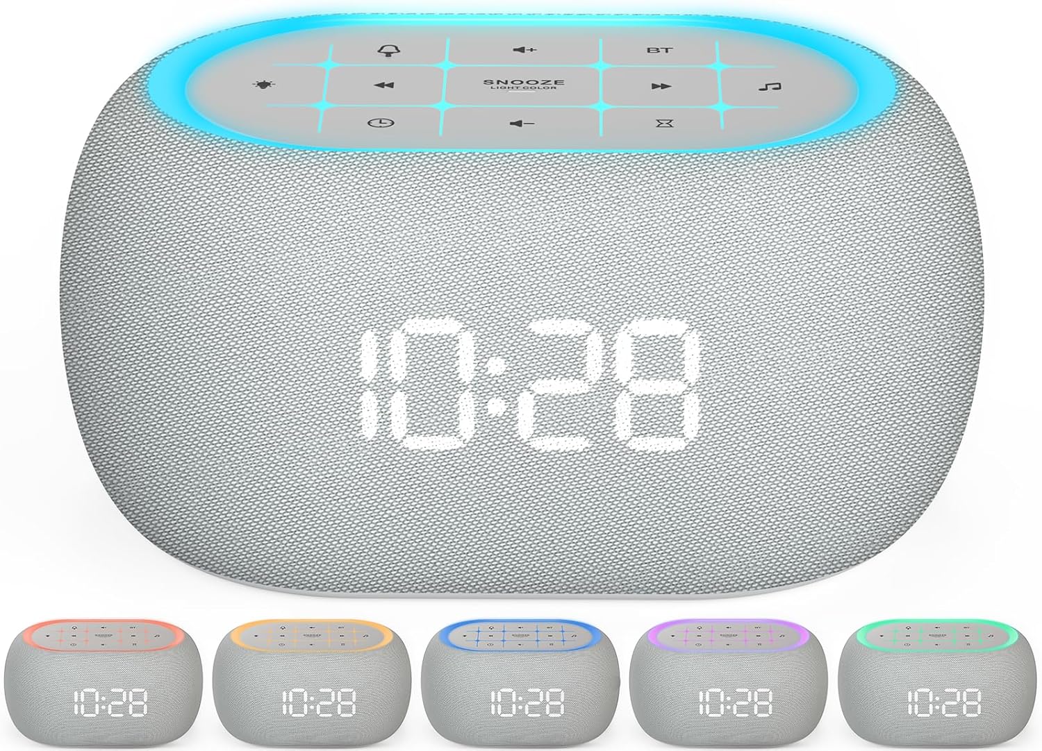 White Noise Sound Machine Alarm Clock with Bluetooth Speaker