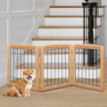 3-Panel Freestanding Foldable Wooden Dog Gate - Durable Indoor Safety