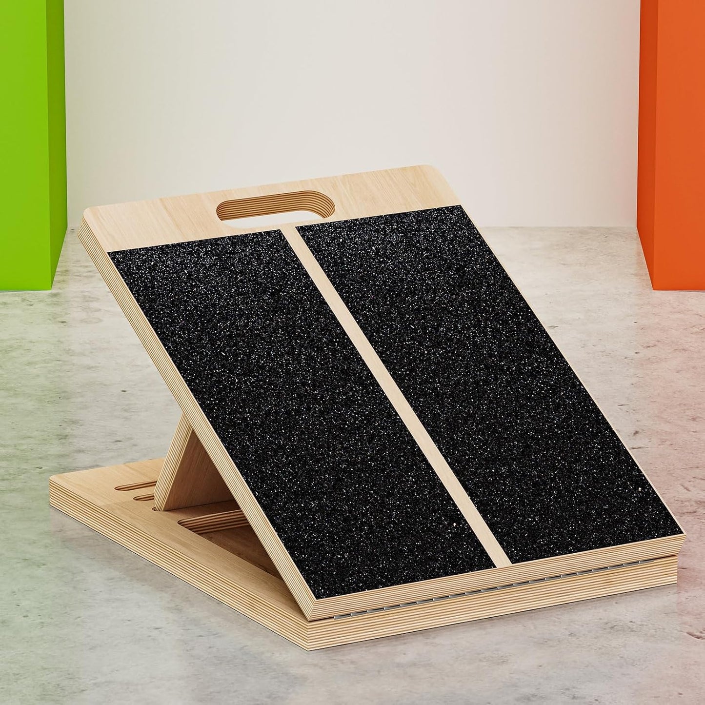 TEMI Slant Board for Calf Stretching - Portable Wooden Wedge