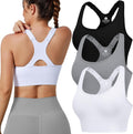 Adjustable Sports Bras 3/4 Pack Racerback High Support - Padded Straps