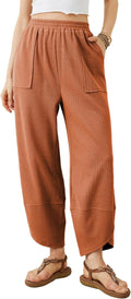 Xiaoxuemeng Womens Baggy Wide Leg Pants Casual Elastic (Style 8Z5K)
