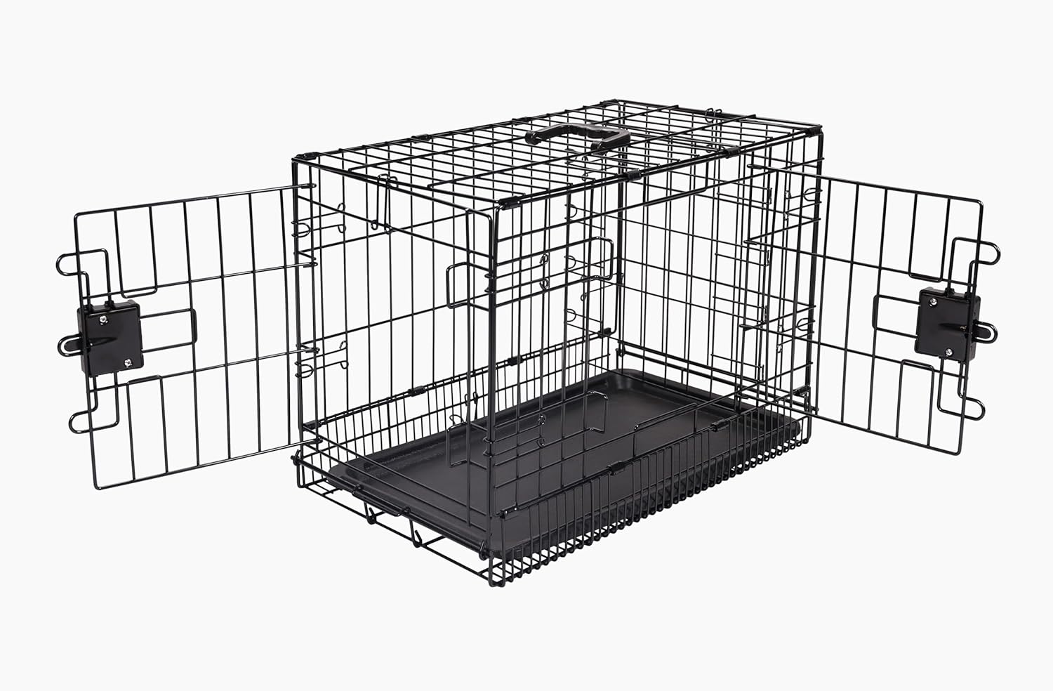 Durable Foldable Metal Wire Dog Crate for Small Pets 22 in