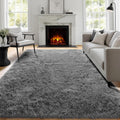 Plush Washable Shag Area Rug 5x7 Grey - Soft, Fluffy Comfort