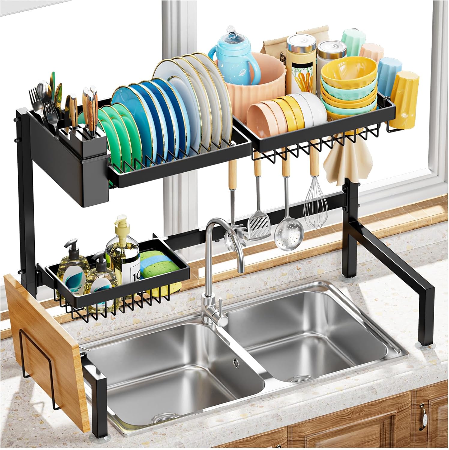 Over The Sink Dish Drying Rack for All Sinks with Expandable Design