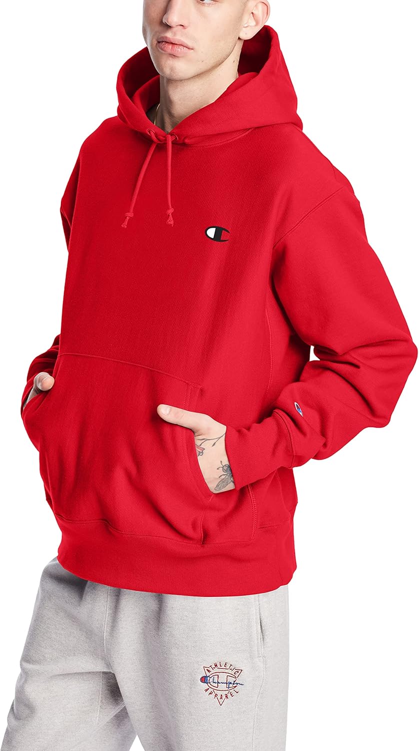 Champion Men's Reverse Weave Fleece Pullover Hoodie for Comfort