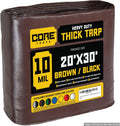Core Tarps Heavy Duty 10 Mil Tarp Cover 20 x 30 - Waterproof, UV