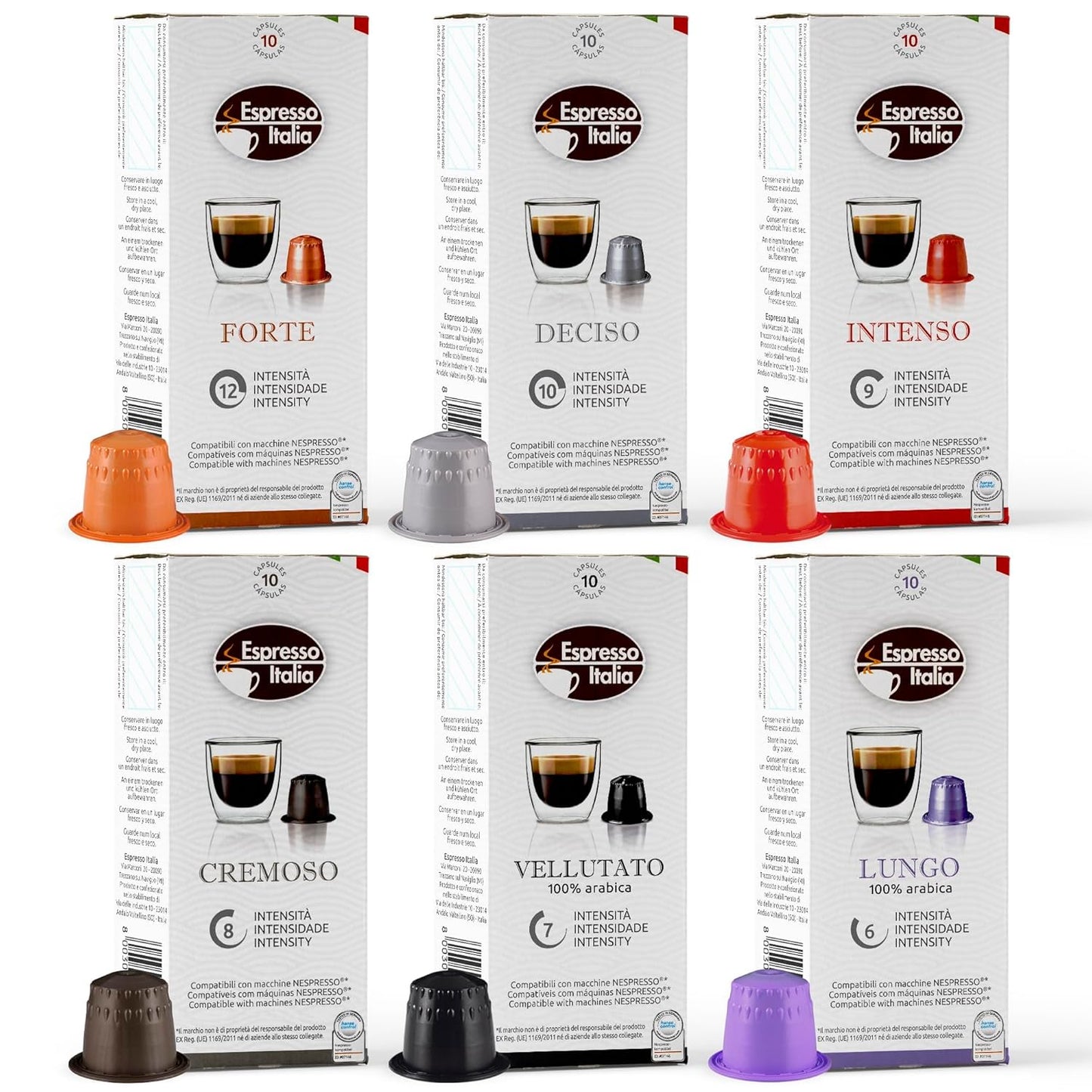 Italian Flavor Variety Pack - 100 Espresso Capsules