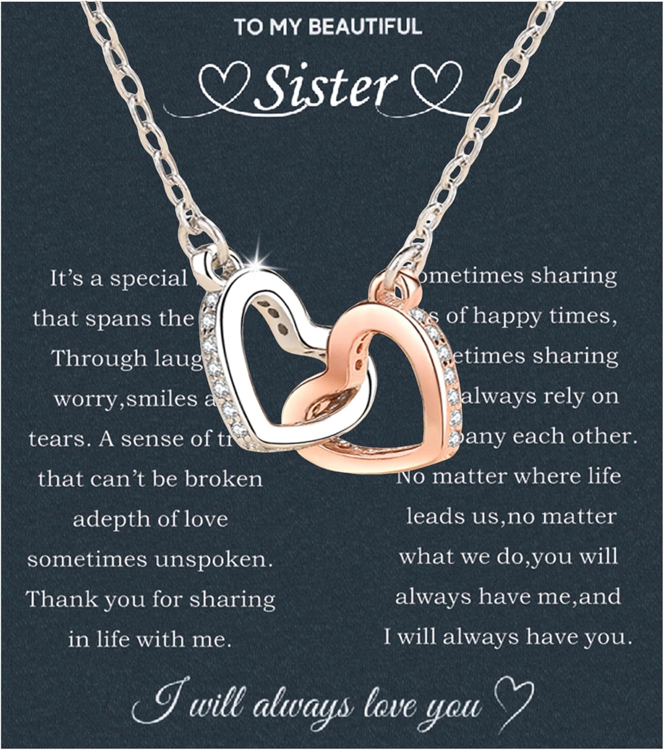Sister Gifts From Sister Necklaces for Big and Little Sisters