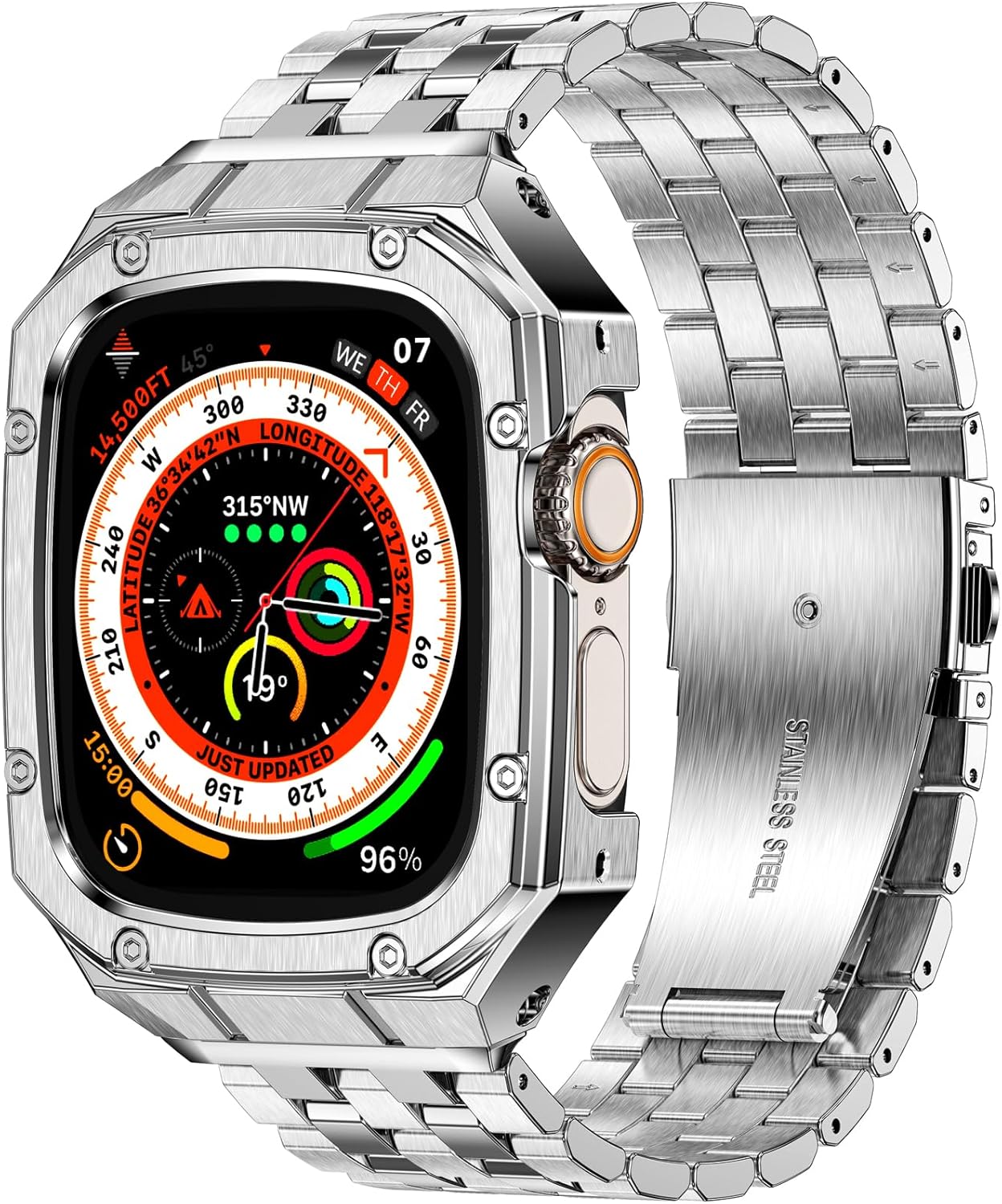 MioHHR Stainless Steel Watch Case and Bands for Apple Watch